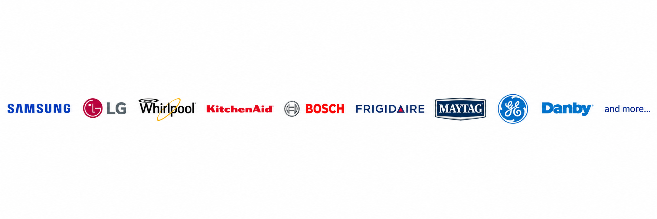 Samsung, LG, Whirlpool, KitchenAid, Bosch, Frigidaire, Maytag, GE, Danby and more